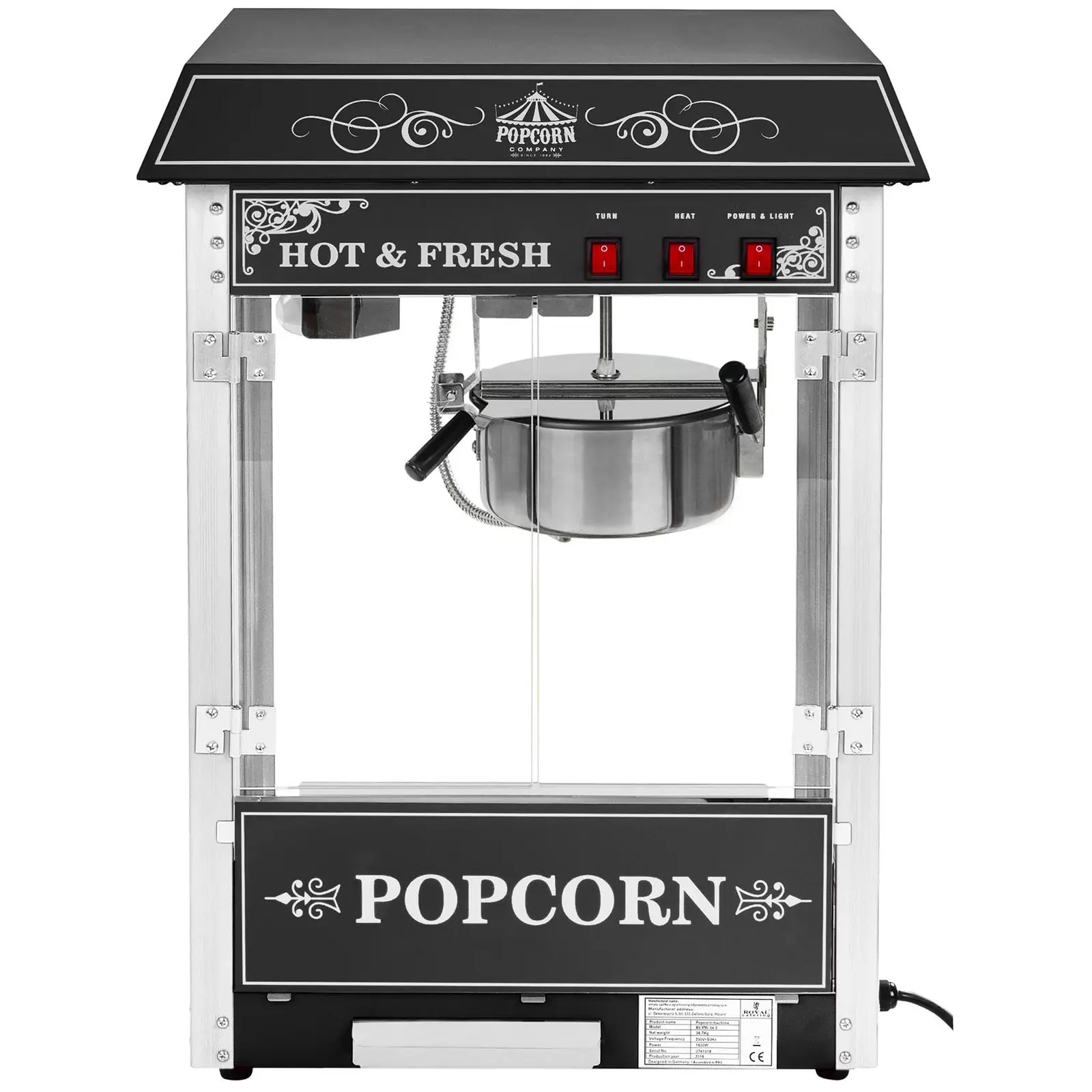 Popcornmaschine - schwarzes Dach