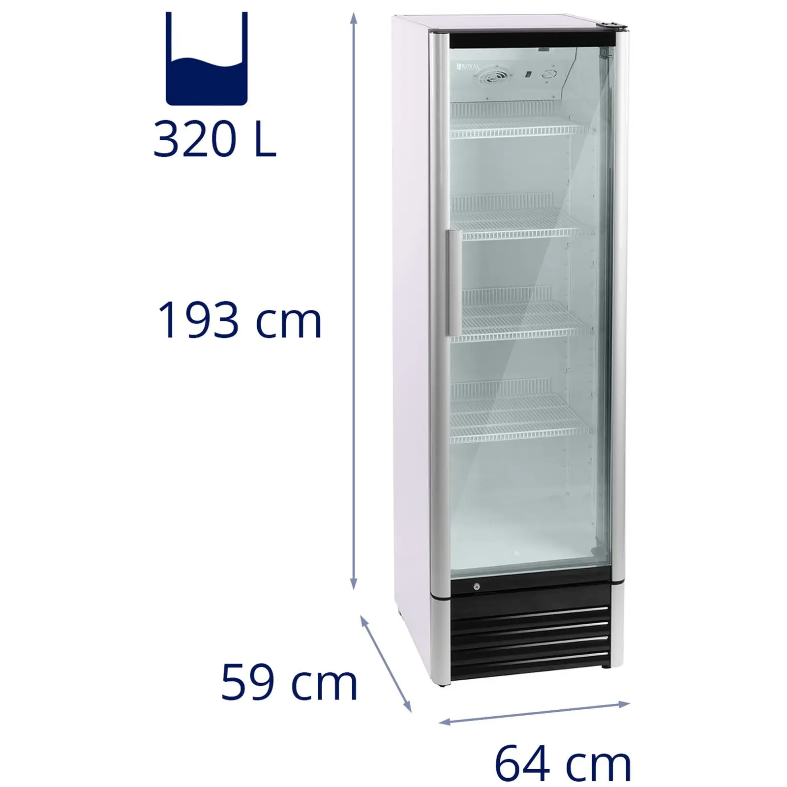 Flaschenkühlschrank - 320 L - LED - Aluminiumrahmen
