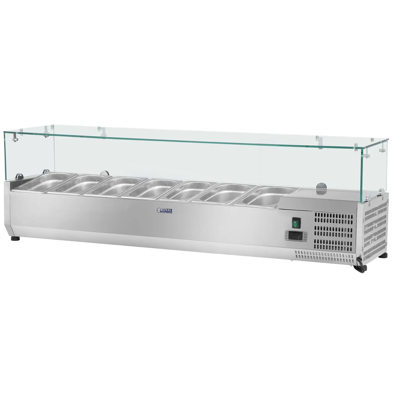 Kühlaufsatzvitrine - 160 x 33 cm - Glasabdeckung