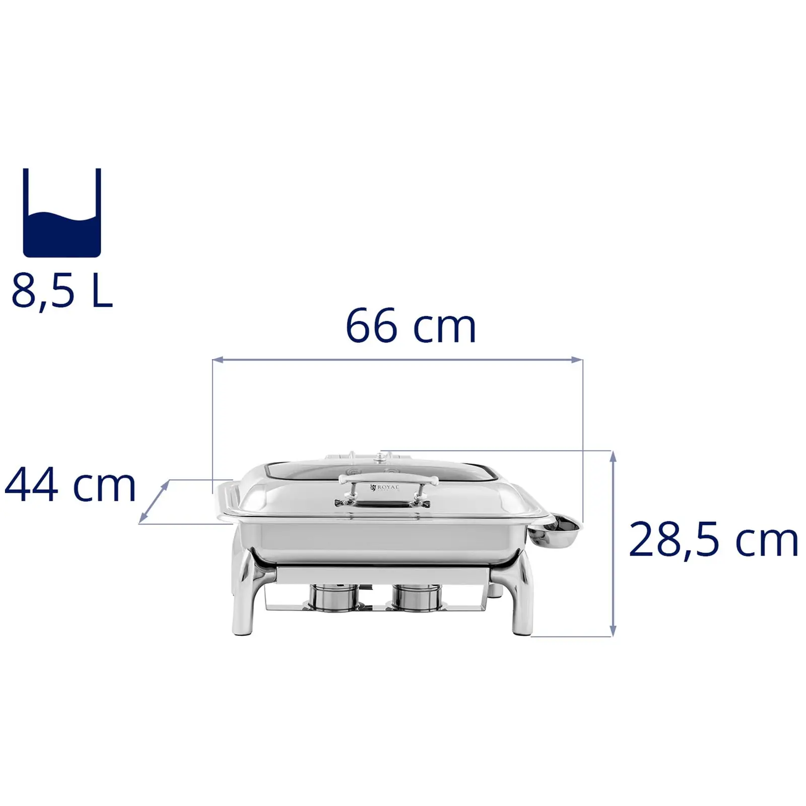 Chafing Dish - GN 1/1 - Royal Catering - 8,5 L - 2 Brennstoffzellen