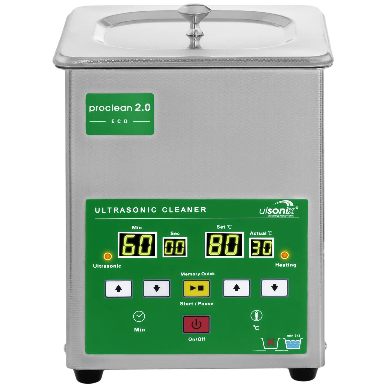Ultraschallreiniger - 2 Liter - 60 W - Memory Quick Eco
