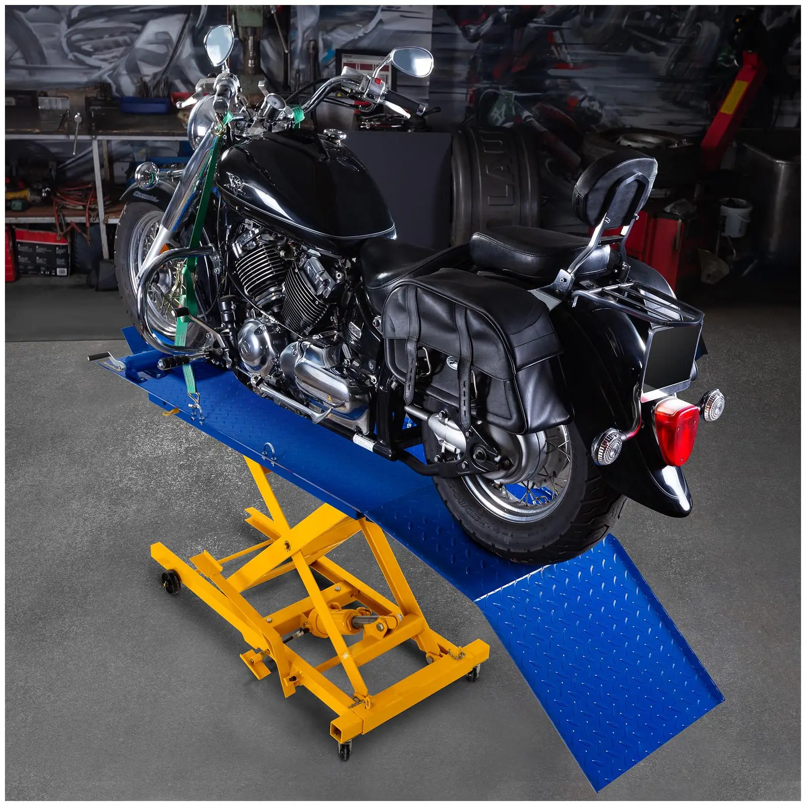 Motorradhebebühne mit Rampe - 360 kg - 175 x 50 cm
