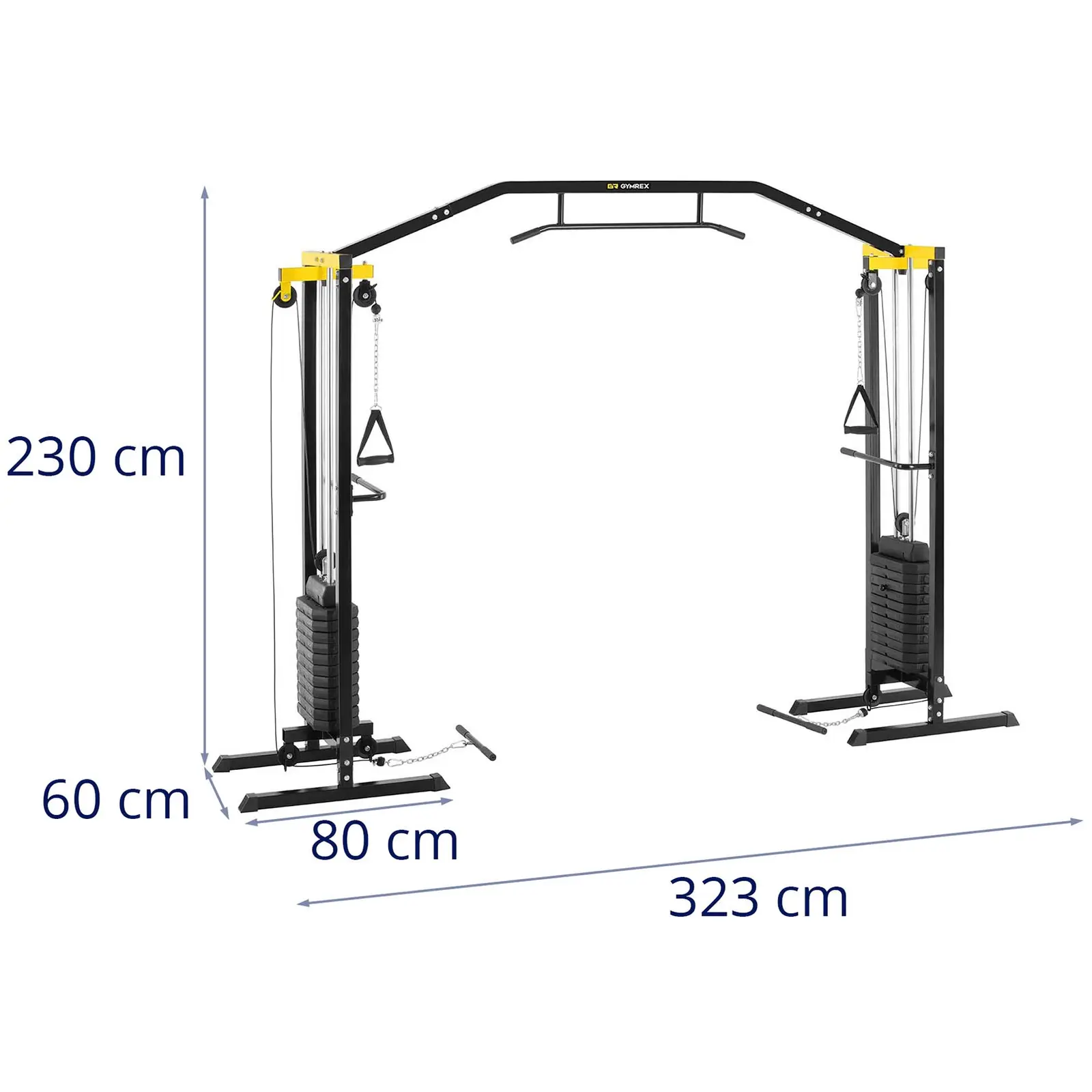 Kabelzug - 150 kg - 24 x 6,8 kg Gewichte