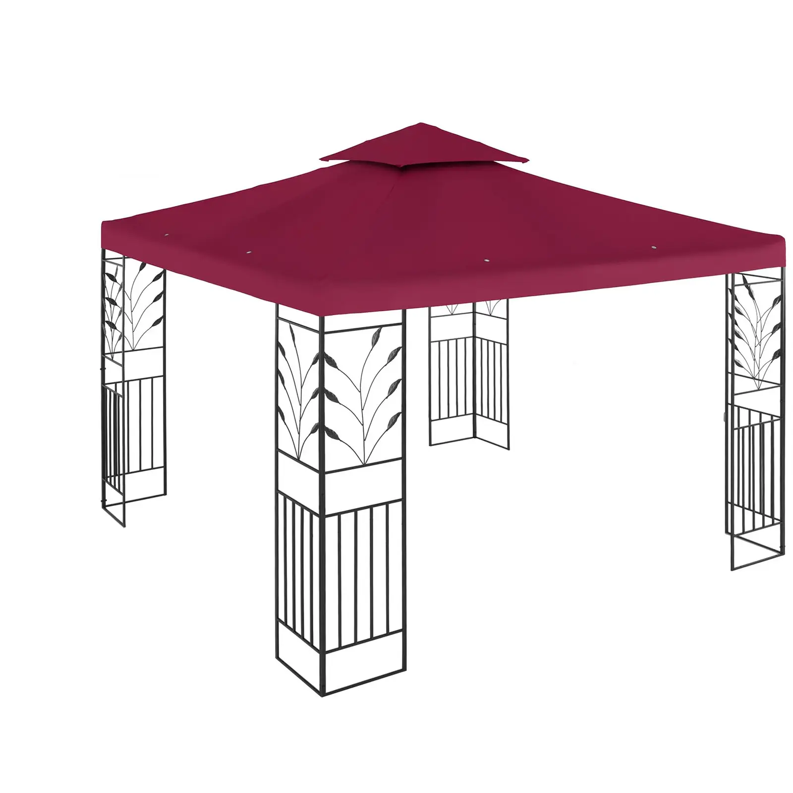 Gartenpavillon - 3 x 3 m - 180 g/m² - weinrot