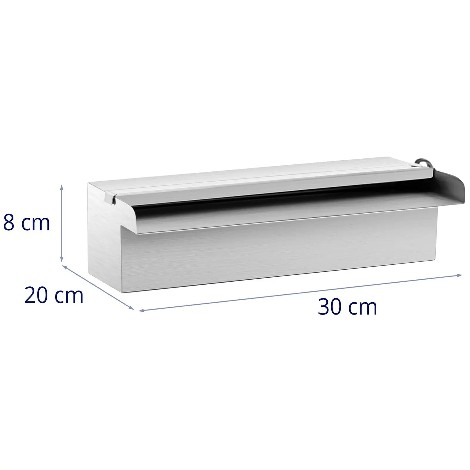 Schwalldusche - 30 cm - LED-Beleuchtung - Blau / Weiß - offener Wasserauslauf