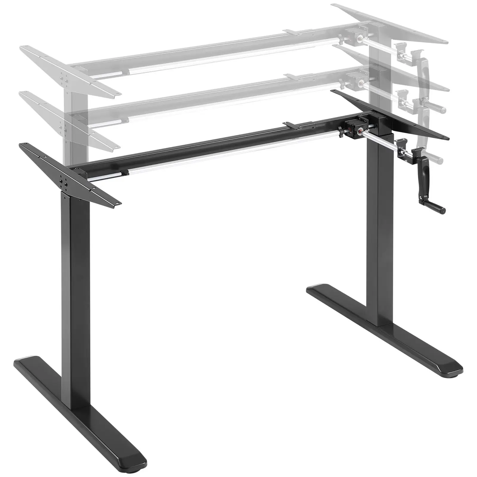 Höhenverstellbares Schreibtischgestell - manuell - 70 kg - schwarz