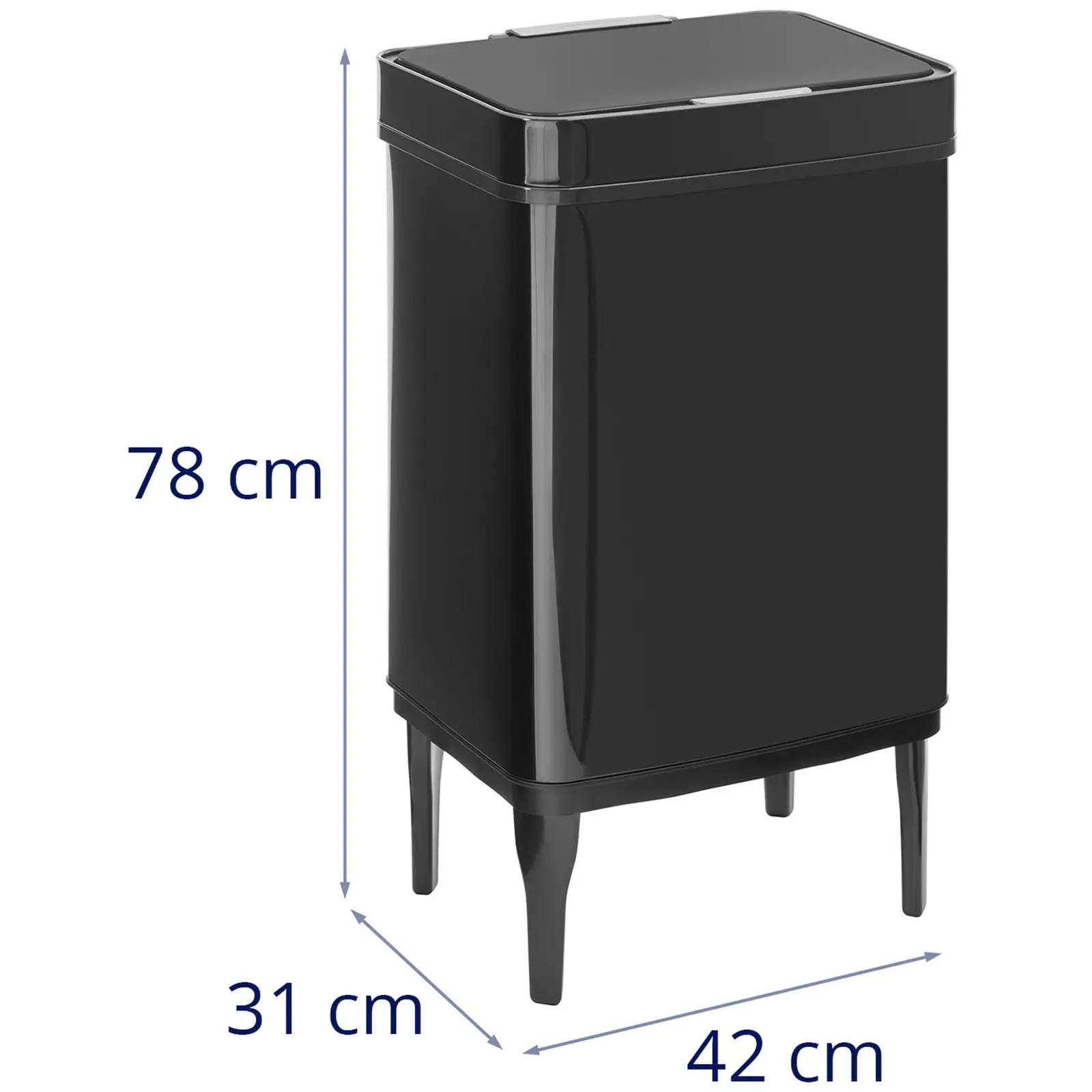 Mülleimer - 45 l - schwarz - Standfüße
