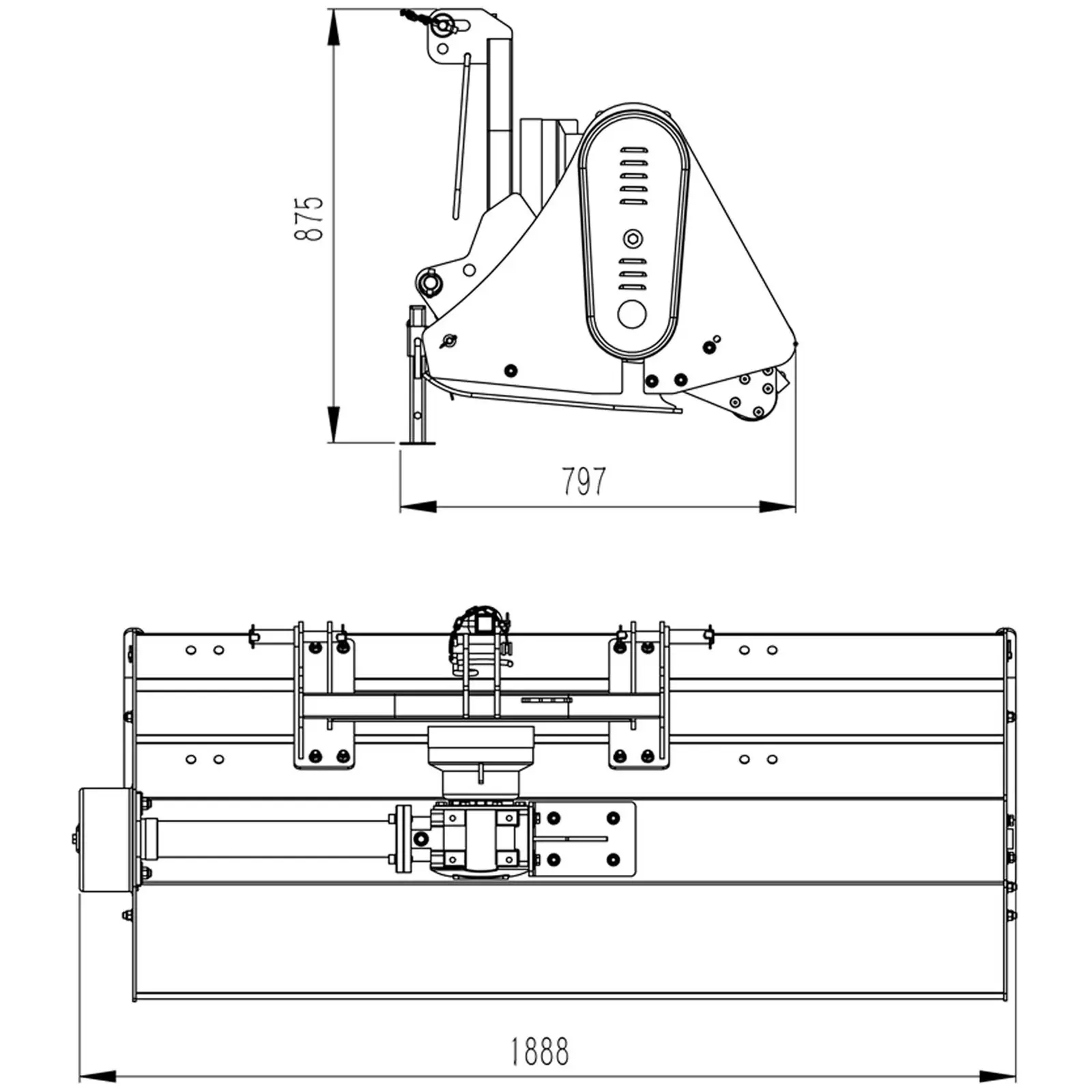 Schlegelmulcher - 1750 mm Arbeitsbreite - Dreipunktaufhängung (Kat. I)